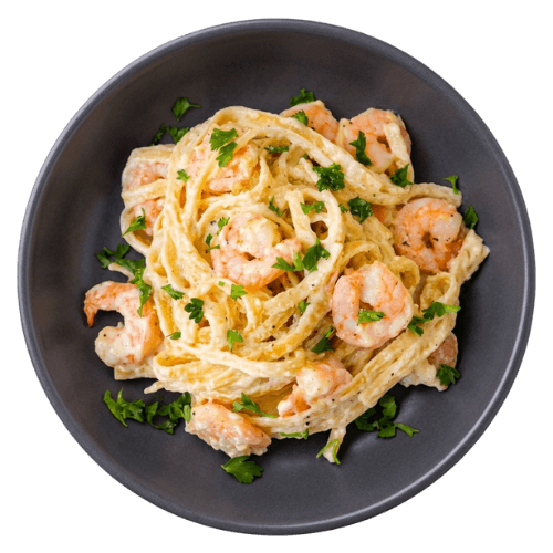 Shrimp Brown Alfredo Pasta